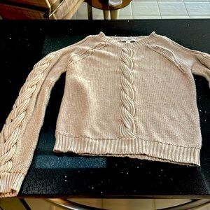 Cold shoulder cotton sweater